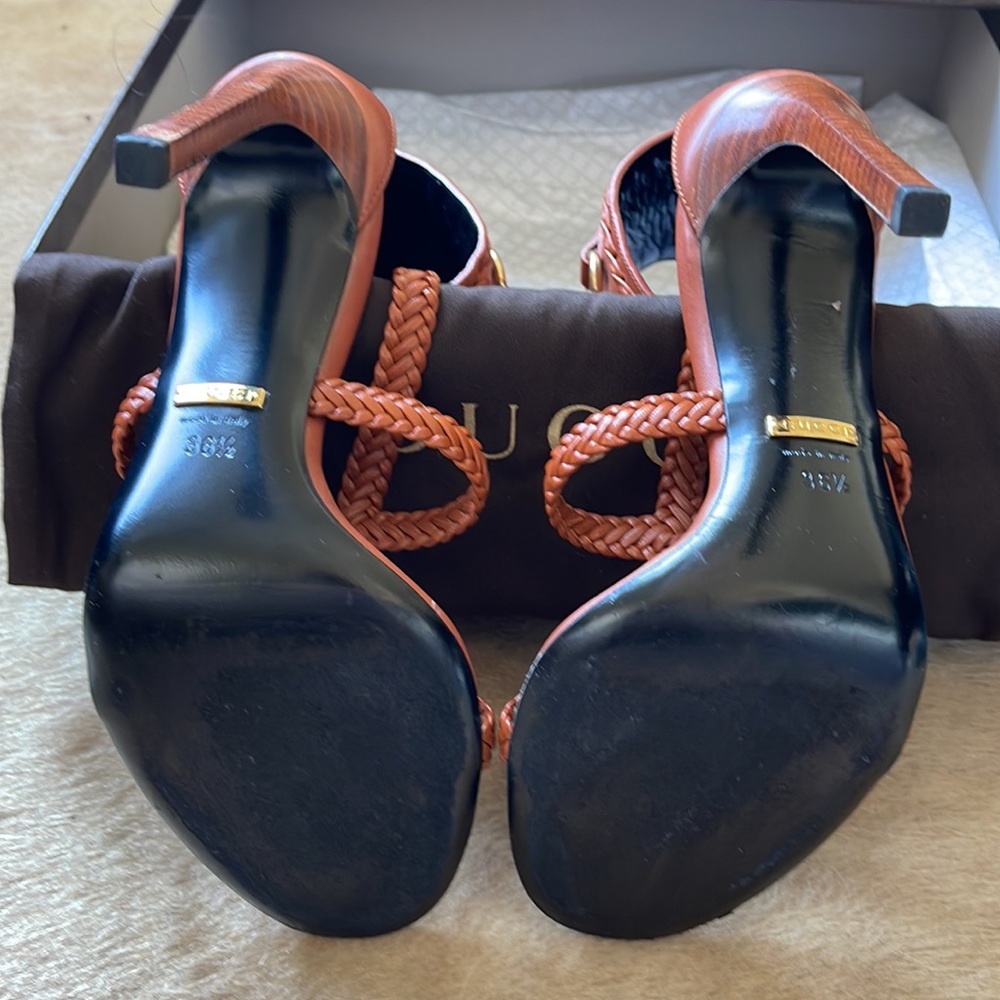 Gucci Malaga Kid Lifford Bitt Orange Size 36.5 - Picture 5 of 16